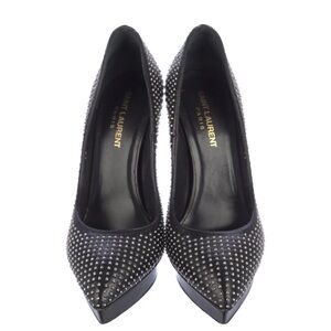 Saint Laurent Leather Studded Pumps 8.5